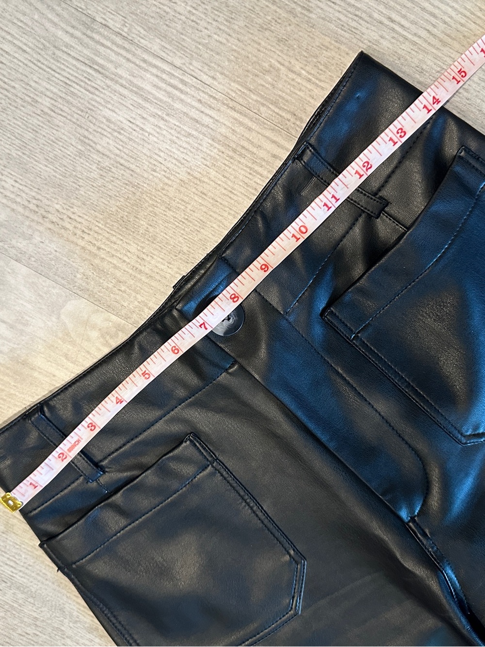 Anthropologie Maeve Black The Colette Cropped Vegan Leather Pants 26 - Picture 13 of 15